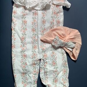 Rachel Zoe White and Peach Baby Romper